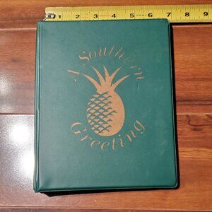 Vintage Green Vinyl Pineapple Address Book 3 Ring Binder Hardcover   Thought thi